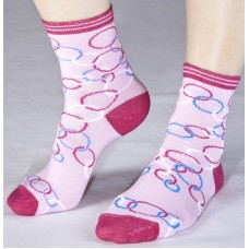 женские носки с рисунком - соединяющиеся круги L-L028